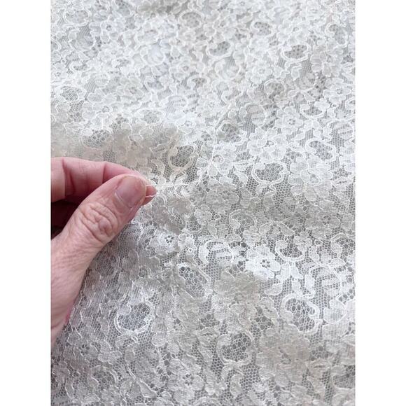 Vintage 50s BEAUTY Dress SLIP Nylon FULL IVORY LACE Lace 32 34 XS S Lingerie - Picture 13 of 15